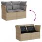 Preview: Gartensofa mit Kissen 2-Sitzer Beige Poly Rattan