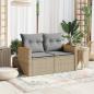 Preview: Gartensofa mit Kissen 2-Sitzer Beige Poly Rattan