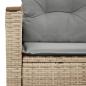 Preview: Gartensofa mit Kissen 2-Sitzer Beige Poly Rattan