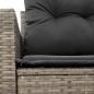 Preview: Gartensofa 2-Sitzer mit Kissen Grau Poly Rattan