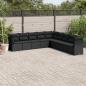 Preview: ARDEBO.de - 9-tlg. Garten-Sofagarnitur mit Kissen Schwarz Poly Rattan