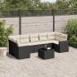 Preview: ARDEBO.de - 8-tlg. Garten-Sofagarnitur mit Kissen Schwarz Poly Rattan