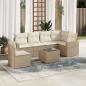 Preview: ARDEBO.de - 7-tlg. Garten-Sofagarnitur mit Kissen Beige Poly Rattan