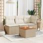 Preview: Gartentisch Beige 55x55x37 cm Poly Rattan und Akazienholz