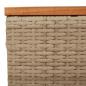 Preview: Gartentisch Beige 55x55x37 cm Poly Rattan und Akazienholz