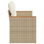 Preview: Gartensofa mit Kissen 2-Sitzer Beige Poly Rattan