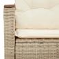 Preview: Gartensofa mit Kissen 2-Sitzer Beige Poly Rattan