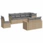 Preview: 8-tlg. Garten-Sofagarnitur mit Kissen Beige Poly Rattan