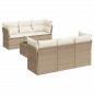 Preview: 7-tlg. Garten-Sofagarnitur mit Kissen Beige Poly Rattan