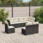 Preview: ARDEBO.de - 8-tlg. Garten-Sofagarnitur mit Kissen Schwarz Poly Rattan