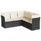 Preview: 5-tlg. Garten-Sofagarnitur mit Kissen Schwarz Poly Rattan