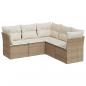 Preview: 5-tlg. Garten-Sofagarnitur mit Kissen Beige Poly Rattan