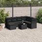 Preview: ARDEBO.de - 8-tlg. Garten-Sofagarnitur mit Kissen Schwarz Poly Rattan