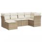 Preview: 6-tlg. Garten-Sofagarnitur mit Kissen Beige Poly Rattan