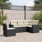 Preview: ARDEBO.de - 5-tlg. Garten-Sofagarnitur mit Kissen Schwarz Poly Rattan