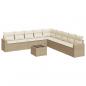 Preview: 10-tlg. Garten-Sofagarnitur mit Kissen Beige Poly Rattan