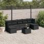 Preview: ARDEBO.de - 8-tlg. Garten-Sofagarnitur mit Kissen Schwarz Poly Rattan