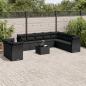 Preview: ARDEBO.de - 11-tlg. Garten-Sofagarnitur mit Kissen Schwarz Poly Rattan