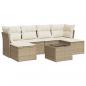 Preview: 7-tlg. Garten-Sofagarnitur mit Kissen Beige Poly Rattan