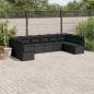 Preview: ARDEBO.de - 10-tlg. Garten-Sofagarnitur mit Kissen Schwarz Poly Rattan