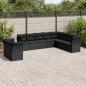 Preview: ARDEBO.de - 10-tlg. Garten-Sofagarnitur mit Kissen Schwarz Poly Rattan