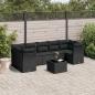 Preview: ARDEBO.de - 8-tlg. Garten-Sofagarnitur mit Kissen Schwarz Poly Rattan