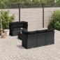 Preview: ARDEBO.de - 6-tlg. Garten-Sofagarnitur mit Kissen Schwarz Poly Rattan