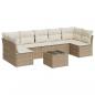 Preview: 8-tlg. Garten-Sofagarnitur mit Kissen Beige Poly Rattan