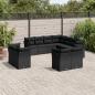 Preview: ARDEBO.de - 11-tlg. Garten-Sofagarnitur mit Kissen Schwarz Poly Rattan