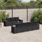 Preview: ARDEBO.de - 8-tlg. Garten-Sofagarnitur mit Kissen Schwarz Poly Rattan