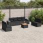 Preview: ARDEBO.de - 9-tlg. Garten-Sofagarnitur mit Kissen Schwarz Poly Rattan