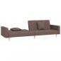 Preview: Schlafsofa 2-Sitzer mit 2 Kissen Taupe Stoff