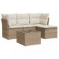 Preview: 5-tlg. Garten-Sofagarnitur mit Kissen Beige Poly Rattan