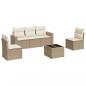 Preview: 6-tlg. Garten-Sofagarnitur mit Kissen Beige Poly Rattan