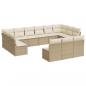 Preview: 13-tlg. Garten-Sofagarnitur mit Kissen Beige Poly Rattan