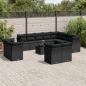 Preview: ARDEBO.de - 13-tlg. Garten-Sofagarnitur mit Kissen Schwarz Poly Rattan