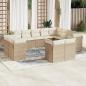 Preview: ARDEBO.de - 12-tlg. Garten-Sofagarnitur mit Kissen Beige Poly Rattan