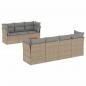 Preview: 8-tlg. Garten-Sofagarnitur mit Kissen Beige Poly Rattan