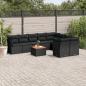 Preview: ARDEBO.de - 10-tlg. Garten-Sofagarnitur mit Kissen Schwarz Poly Rattan