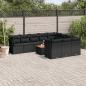 Preview: ARDEBO.de - 11-tlg. Garten-Sofagarnitur mit Kissen Schwarz Poly Rattan