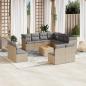 Preview: ARDEBO.de - 12-tlg. Garten-Sofagarnitur mit Kissen Beige Poly Rattan