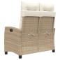 Preview: Gartenbank Verstellbar mit Kissen Beige Poly Rattan