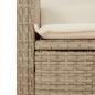 Preview: Gartenbank Verstellbar mit Kissen Beige Poly Rattan