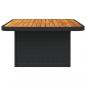 Preview: Gartentisch Schwarz 80x80x71 cm Poly Rattan und Akazienholz