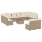 Preview: 13-tlg. Garten-Sofagarnitur mit Kissen Beige Poly Rattan