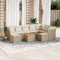 Preview: ARDEBO.de - 10-tlg. Garten-Sofagarnitur mit Kissen Beige Poly Rattan