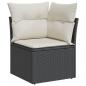 Preview: Garten-Ecksofa mit Kissen Schwarz Poly Rattan