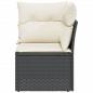 Preview: Garten-Ecksofa mit Kissen Schwarz Poly Rattan