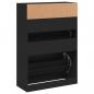 Preview: Schuhschrank mit 2 Klappen Schwarz 80x34x116 cm