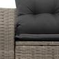 Preview: Gartensofa 2-Sitzer mit Kissen Grau Poly Rattan